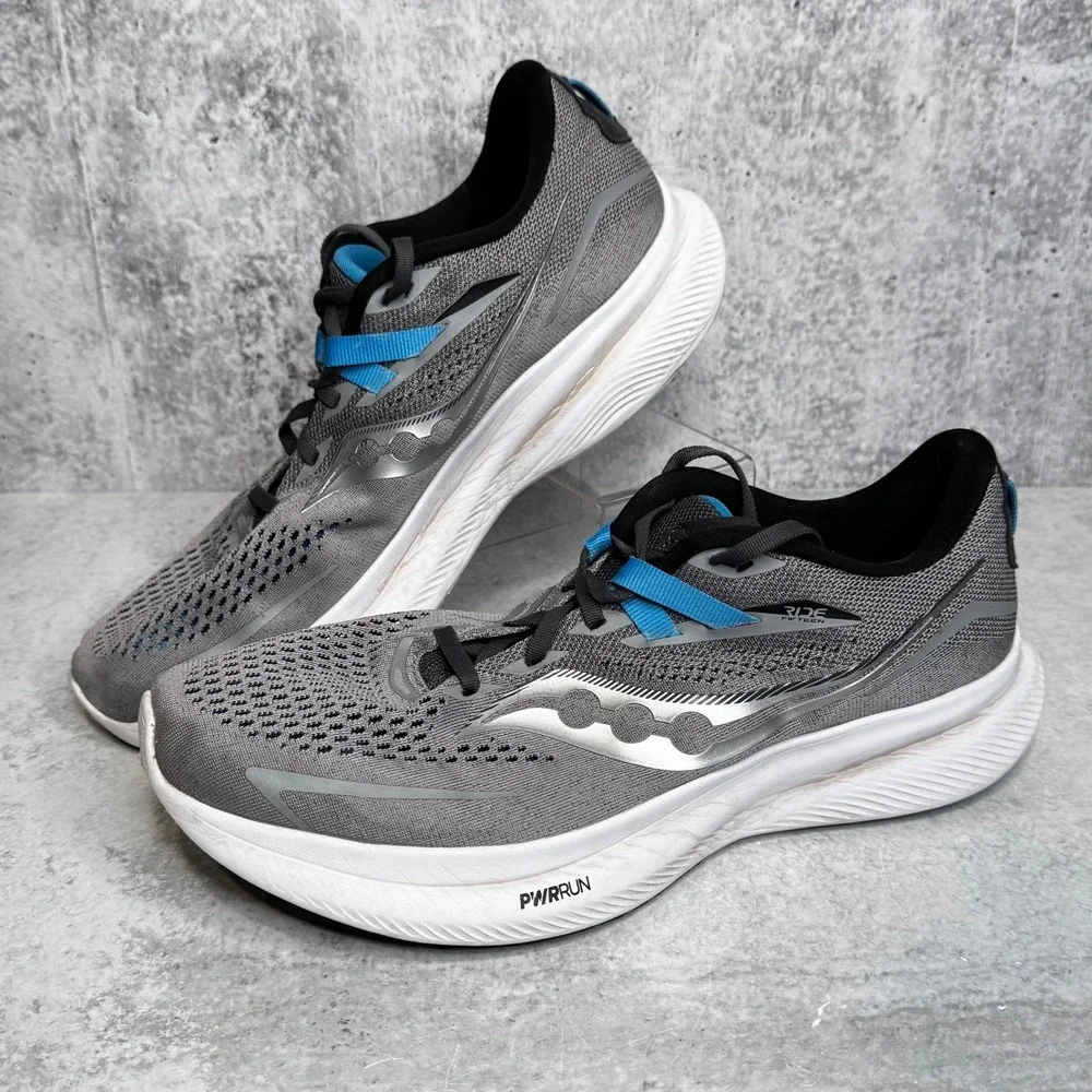 Saucony Ride 15 Mens Running Shoes Grey Blue Alloy/Topaz S20729-15 Size 10.5